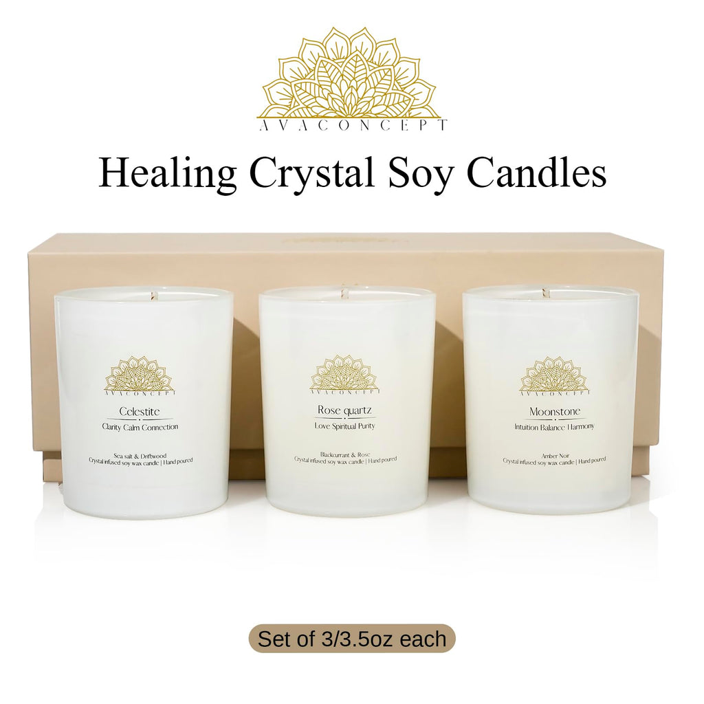 AvaConcept Healing Crystal Candle Gift Set