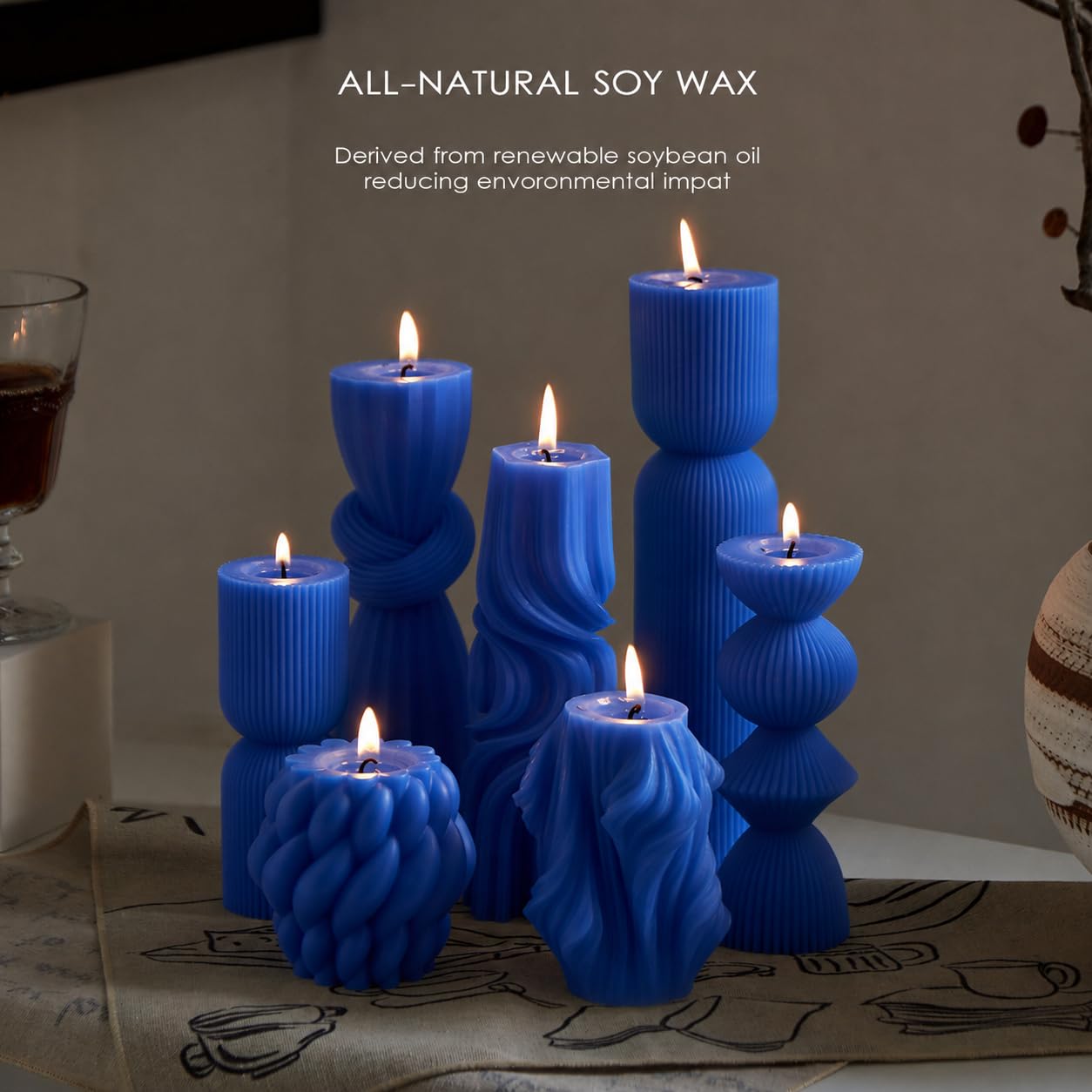 Soy Wax Handmade Ribbed Candles