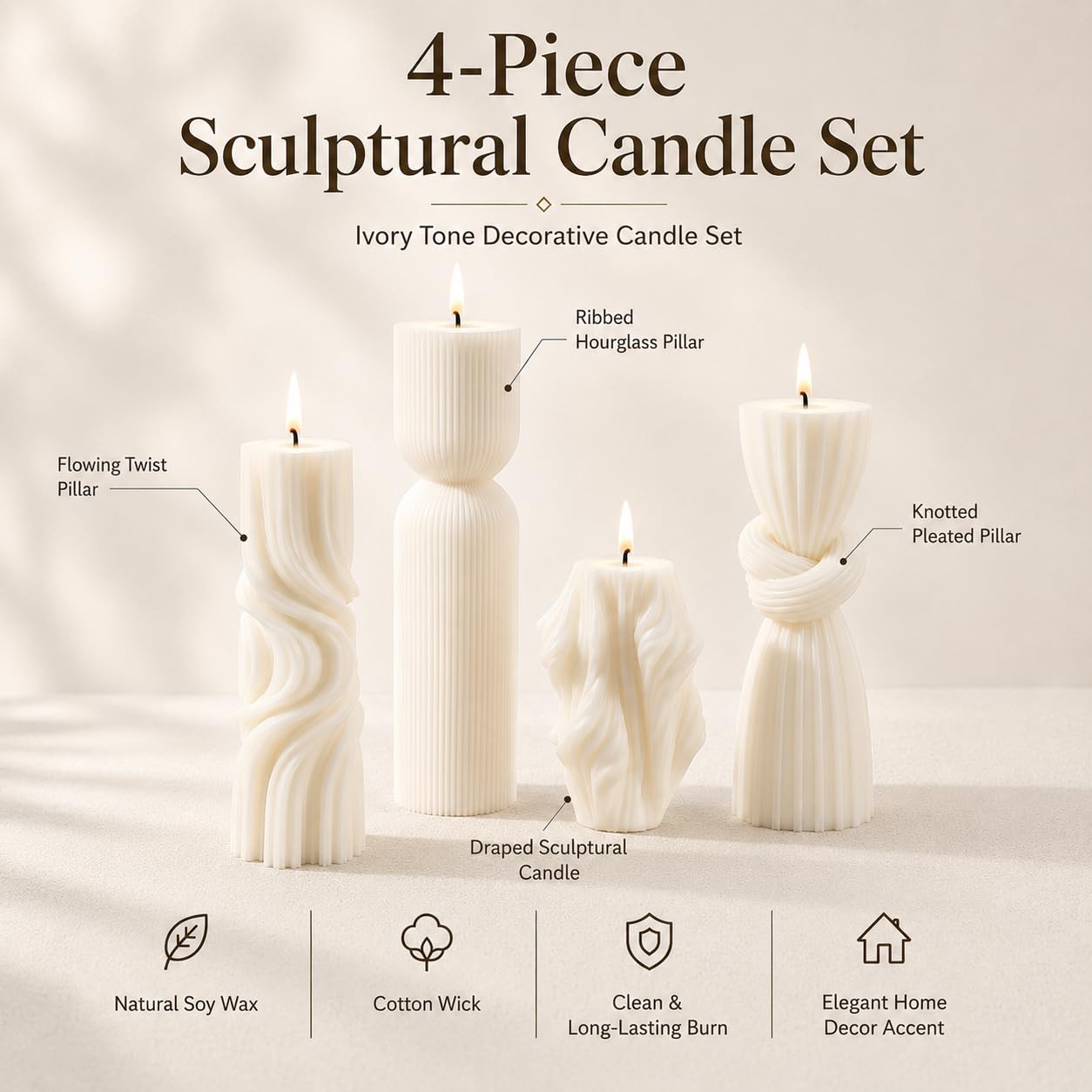 Soy Wax Handmade Ribbed Candles