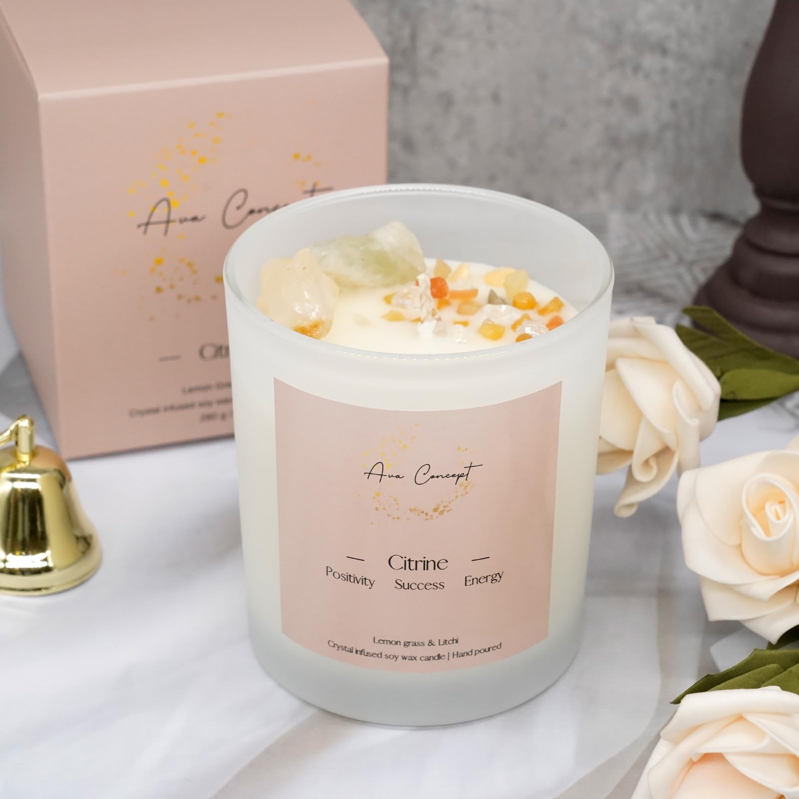 AvaConcept Healing Crystal Candle Gift Set