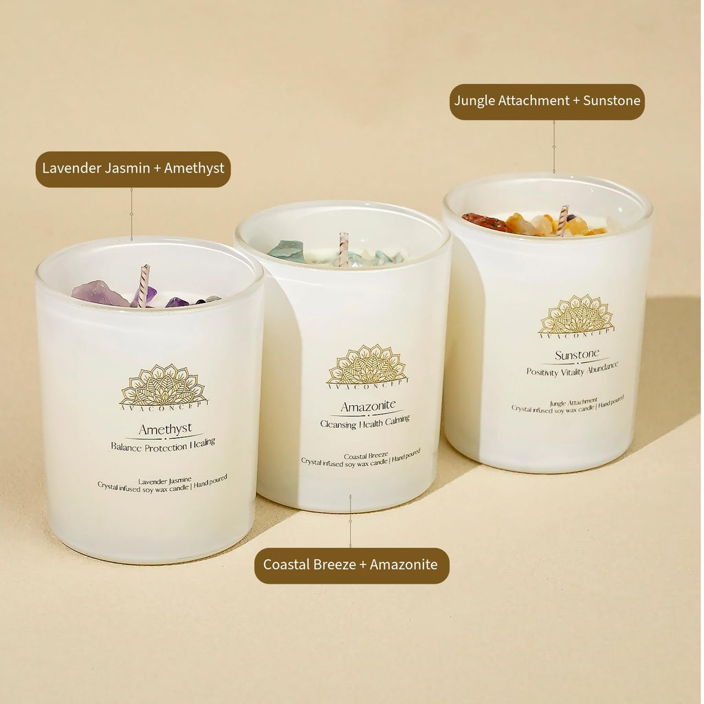 AvaConcept Healing Crystal Candle Gift Set