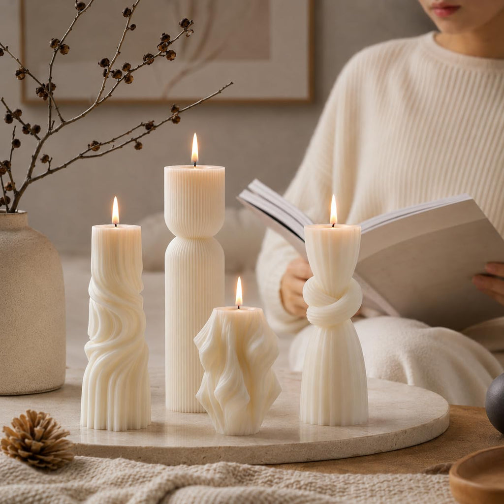 Soy Wax Handmade Ribbed Candles