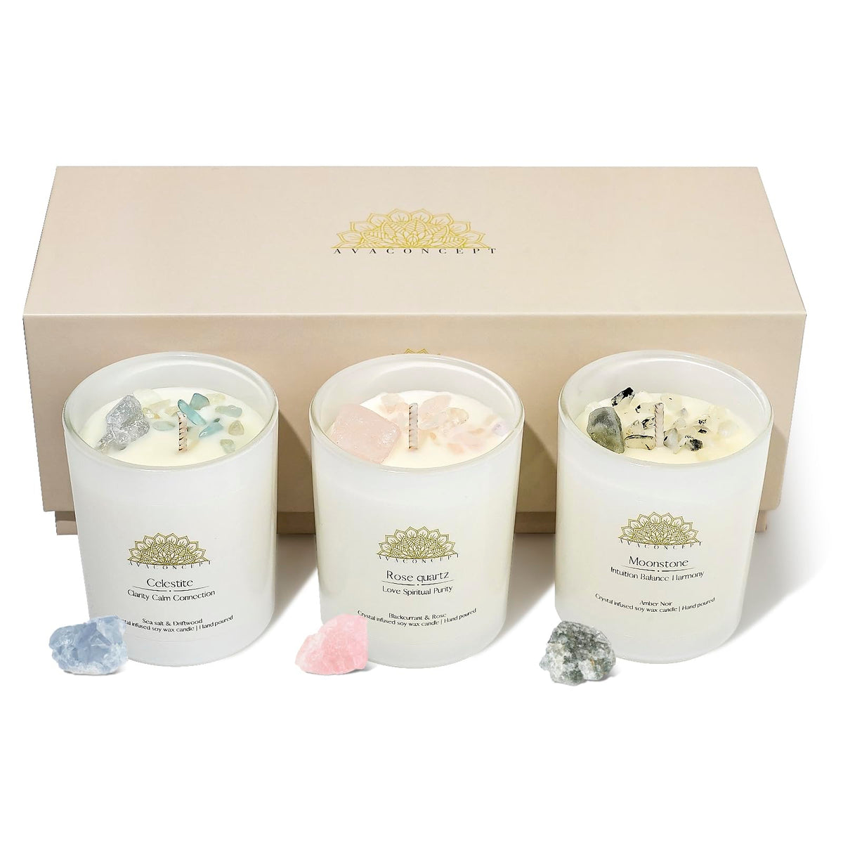 AvaConcept Healing Crystal Candle Gift Set