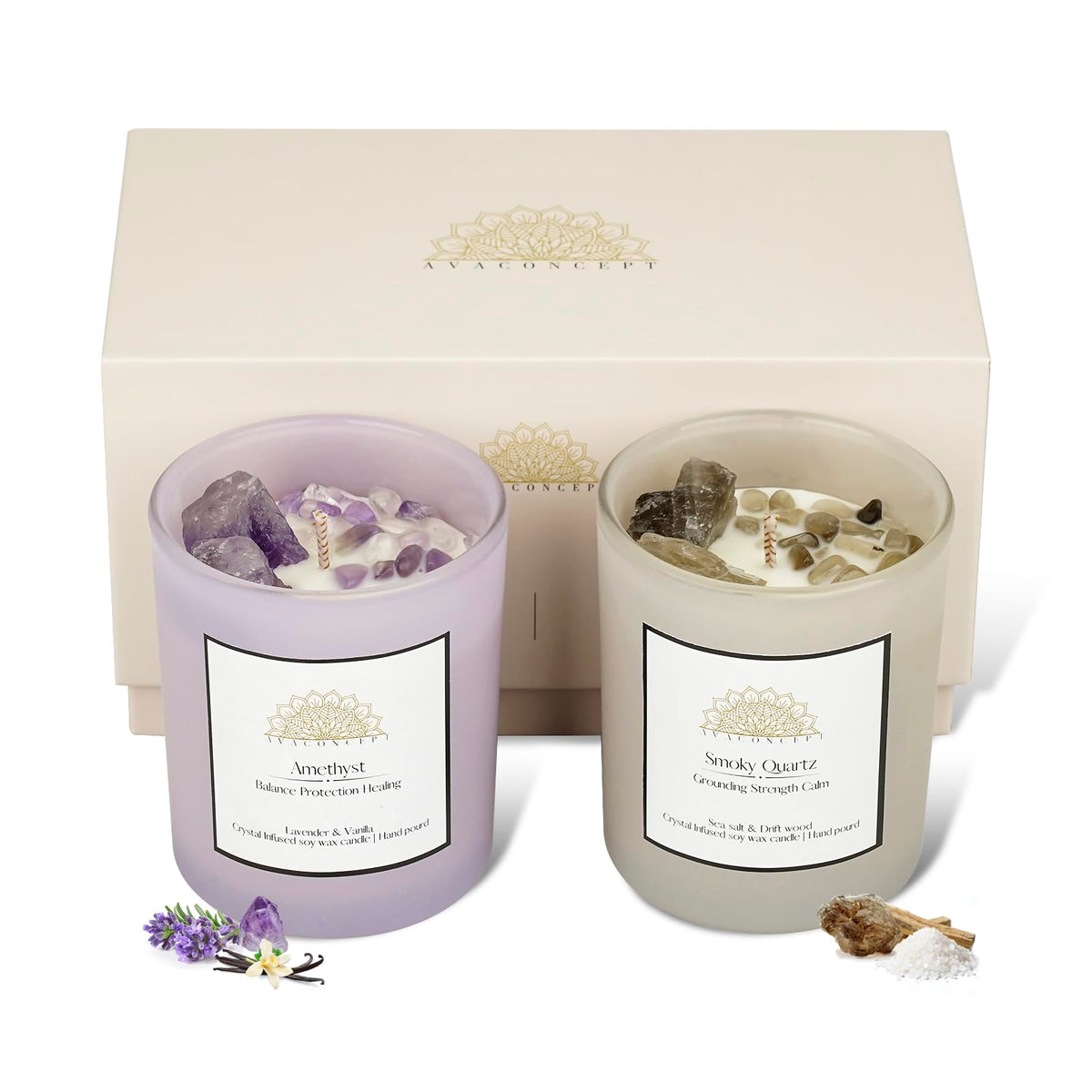AvaConcept Healing Crystal Candle Gift Set