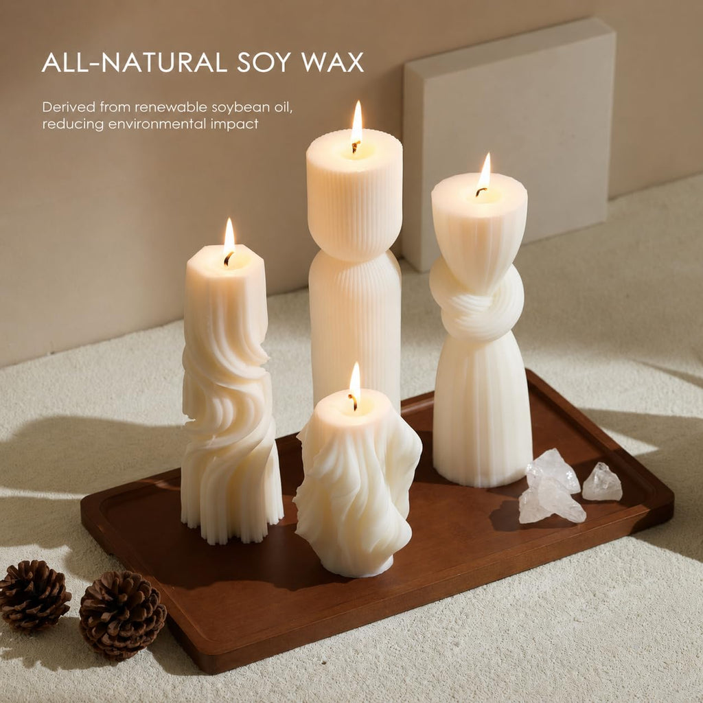 Soy Wax Handmade Ribbed Candles