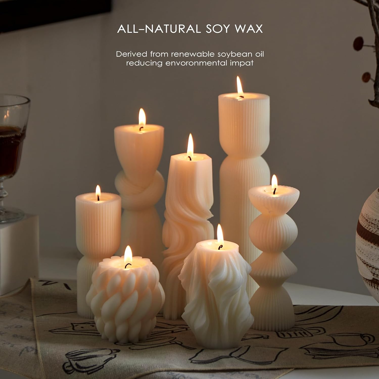 Soy Wax Handmade Ribbed Candles