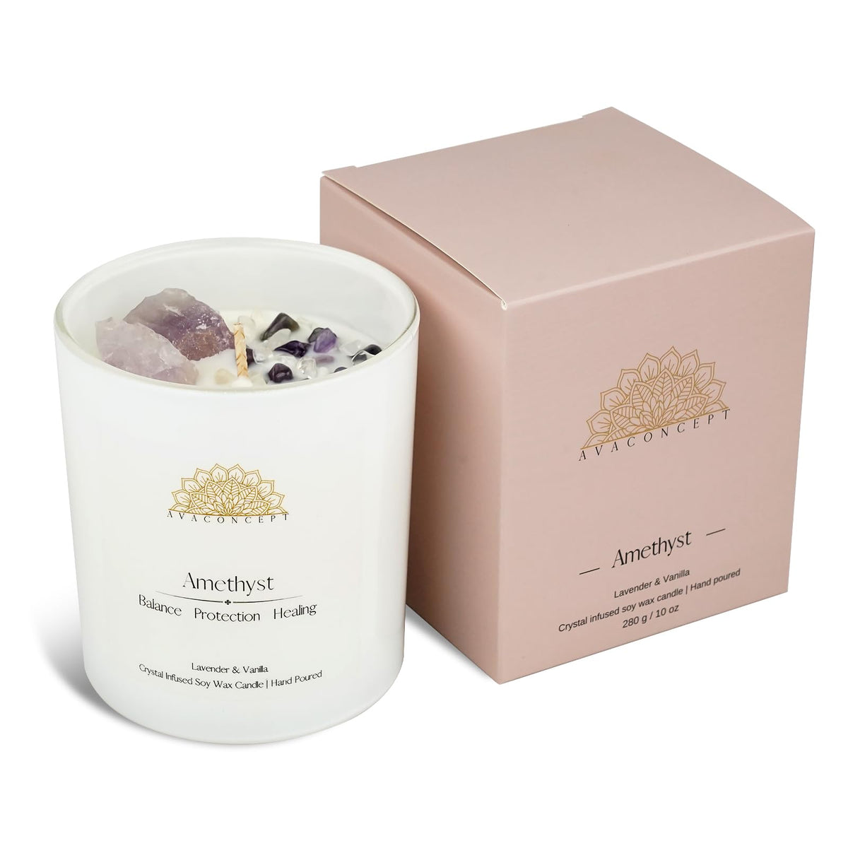 AvaConcept Healing Crystal Candle Gift Set
