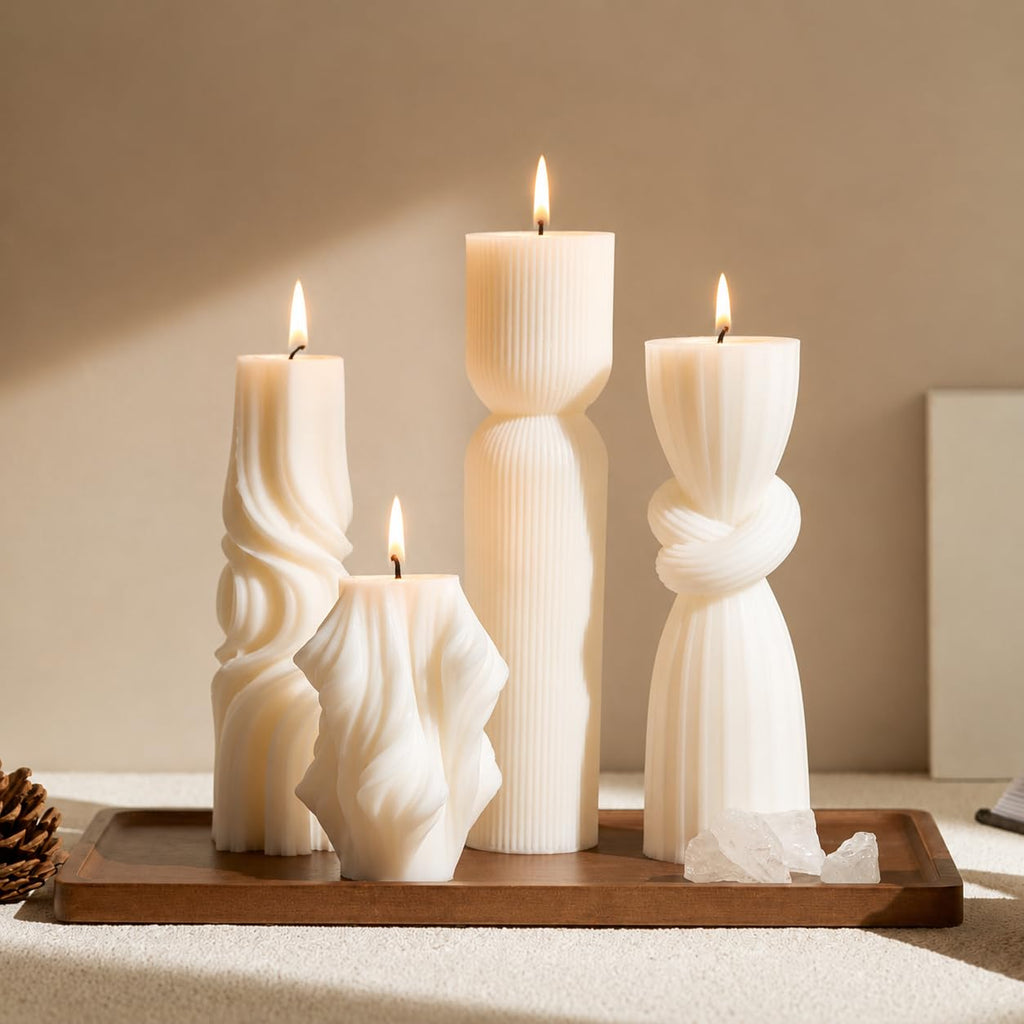 Soy Wax Handmade Ribbed Candles