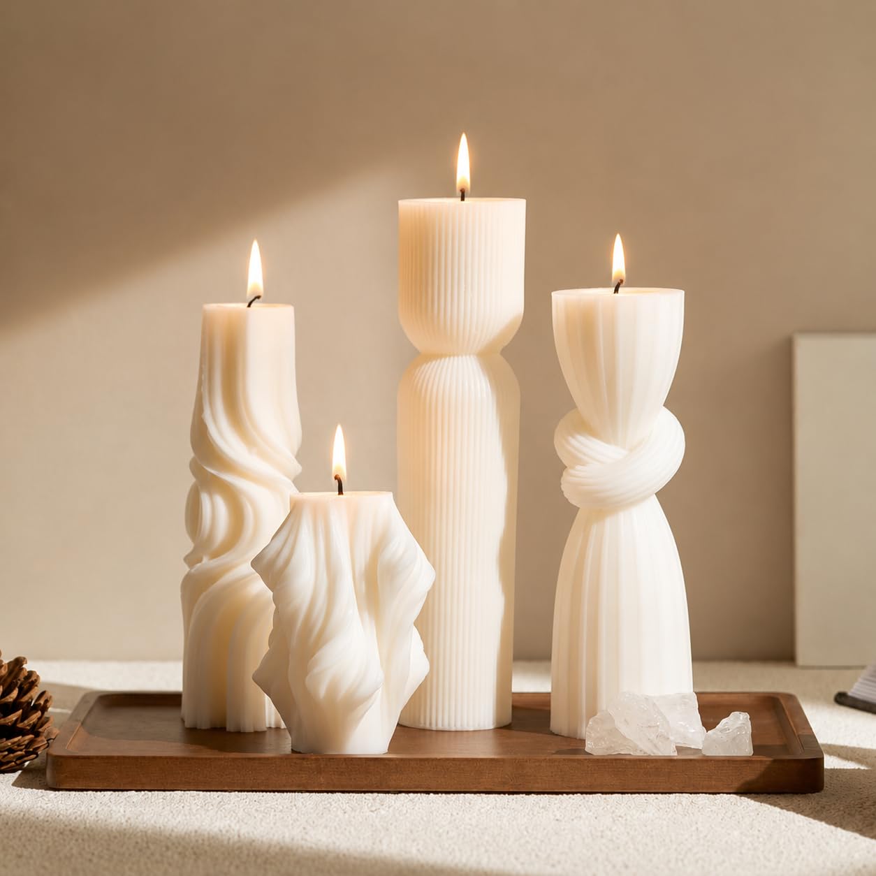 Soy Wax Handmade Ribbed Candles
