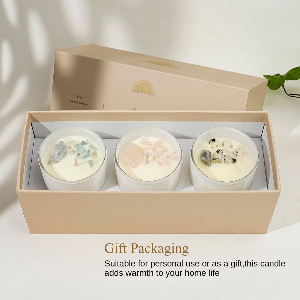 AvaConcept Healing Crystal Candle Gift Set