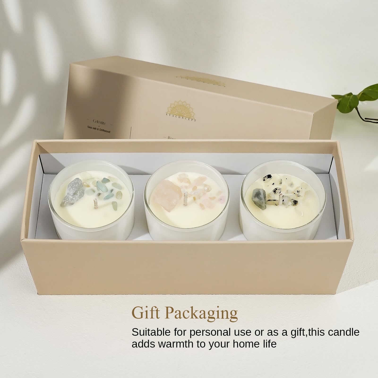 AvaConcept Healing Crystal Candle Gift Set