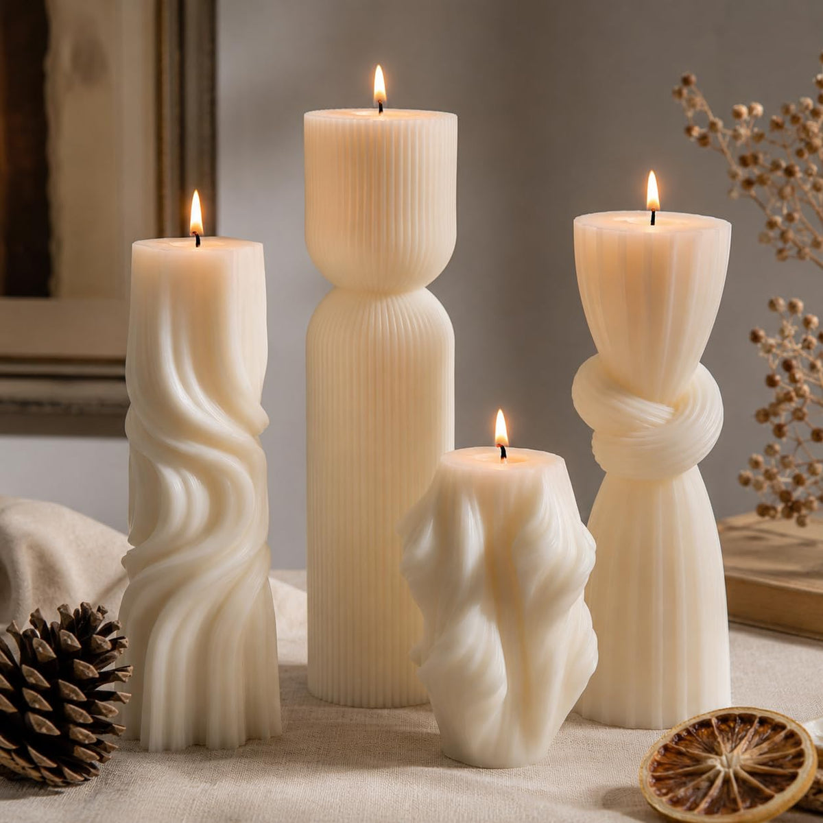 Soy Wax Handmade Ribbed Candles