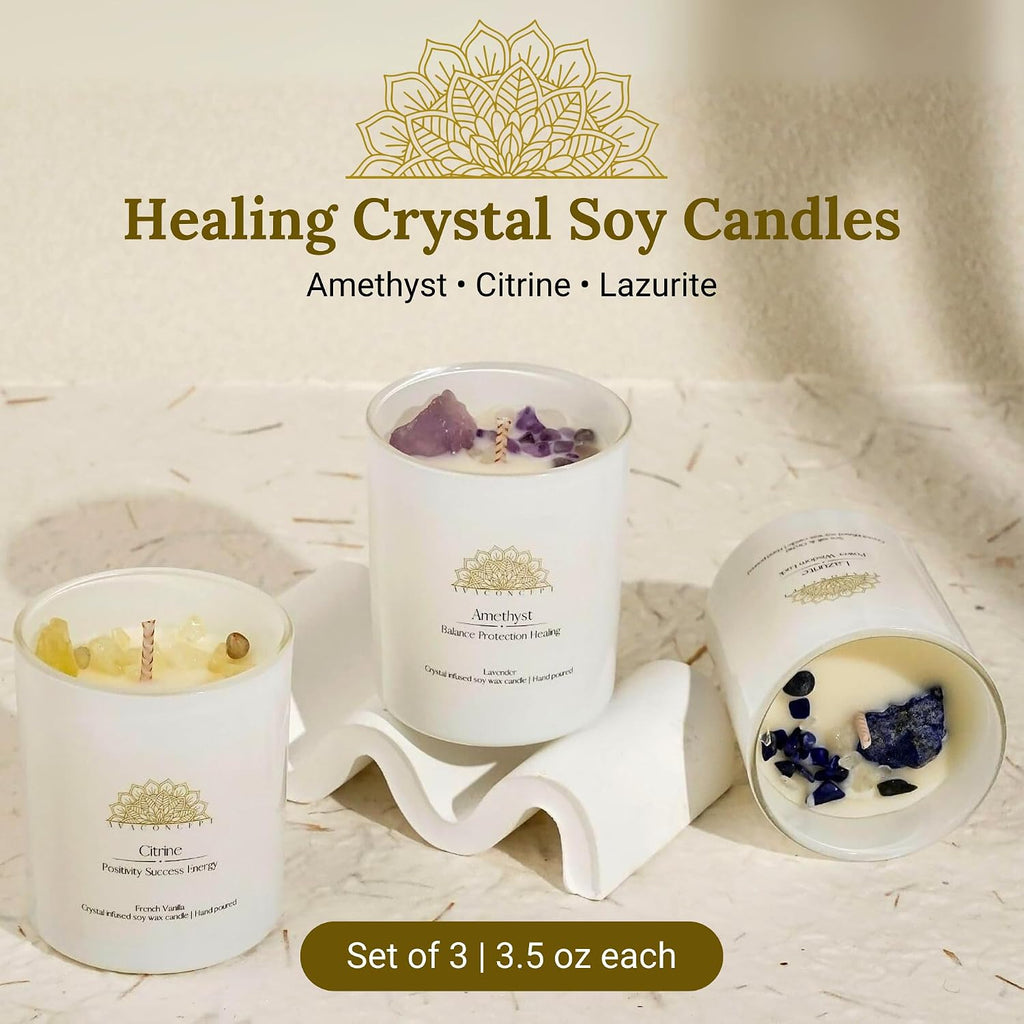 AvaConcept Healing Crystal Candle Gift Set