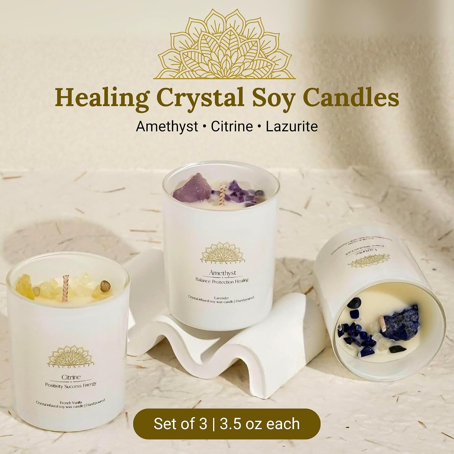 AvaConcept Healing Crystal Candle Gift Set