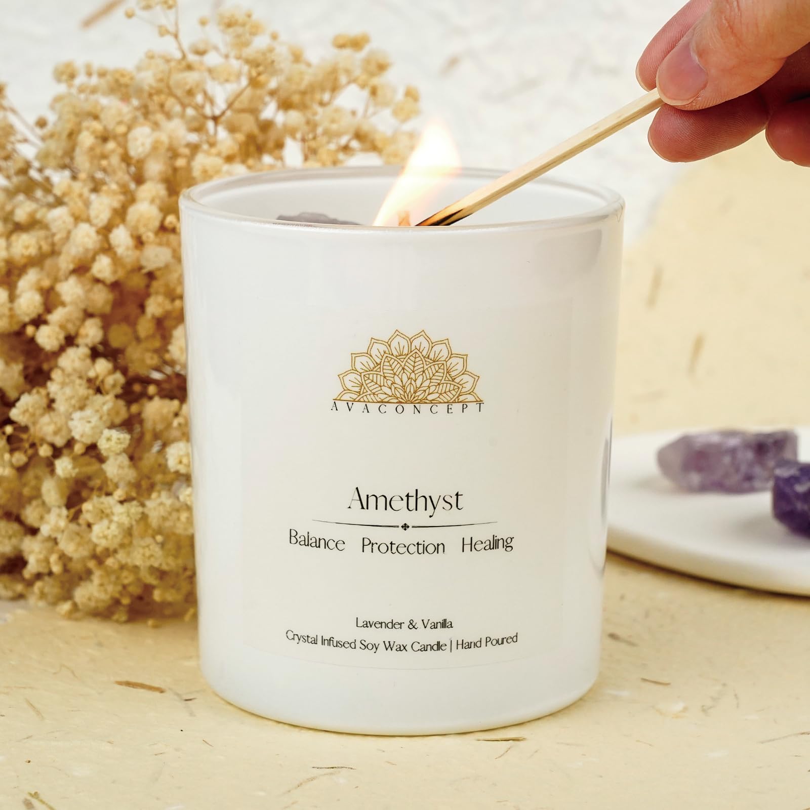 AvaConcept Healing Crystal Candle Gift Set