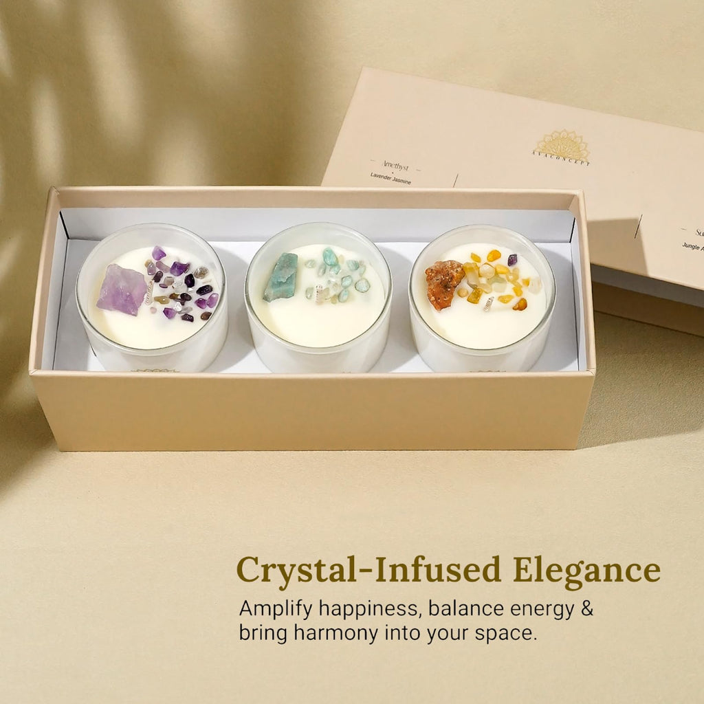 AvaConcept Healing Crystal Candle Gift Set