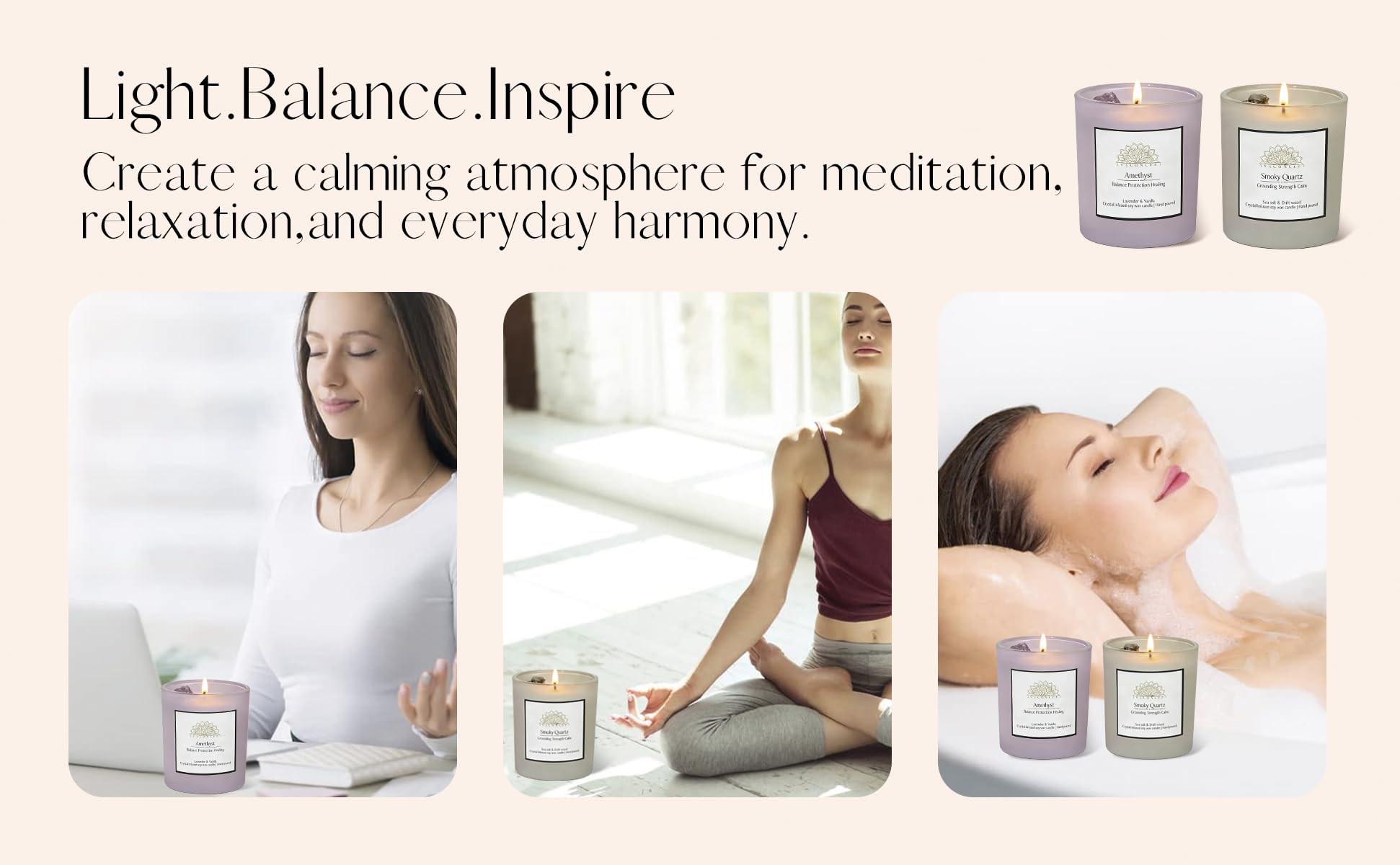 AvaConcept Healing Crystal Candle Gift Set