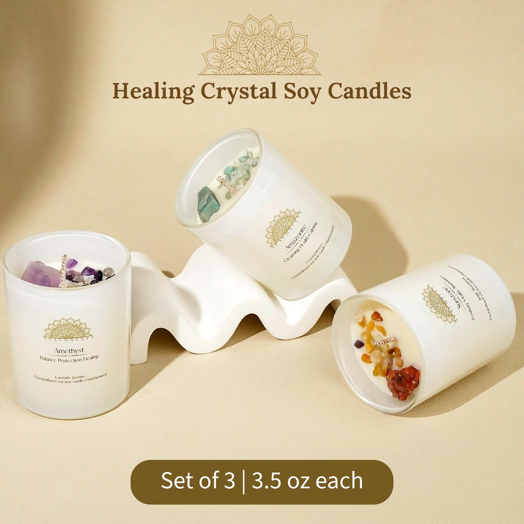AvaConcept Healing Crystal Candle Gift Set