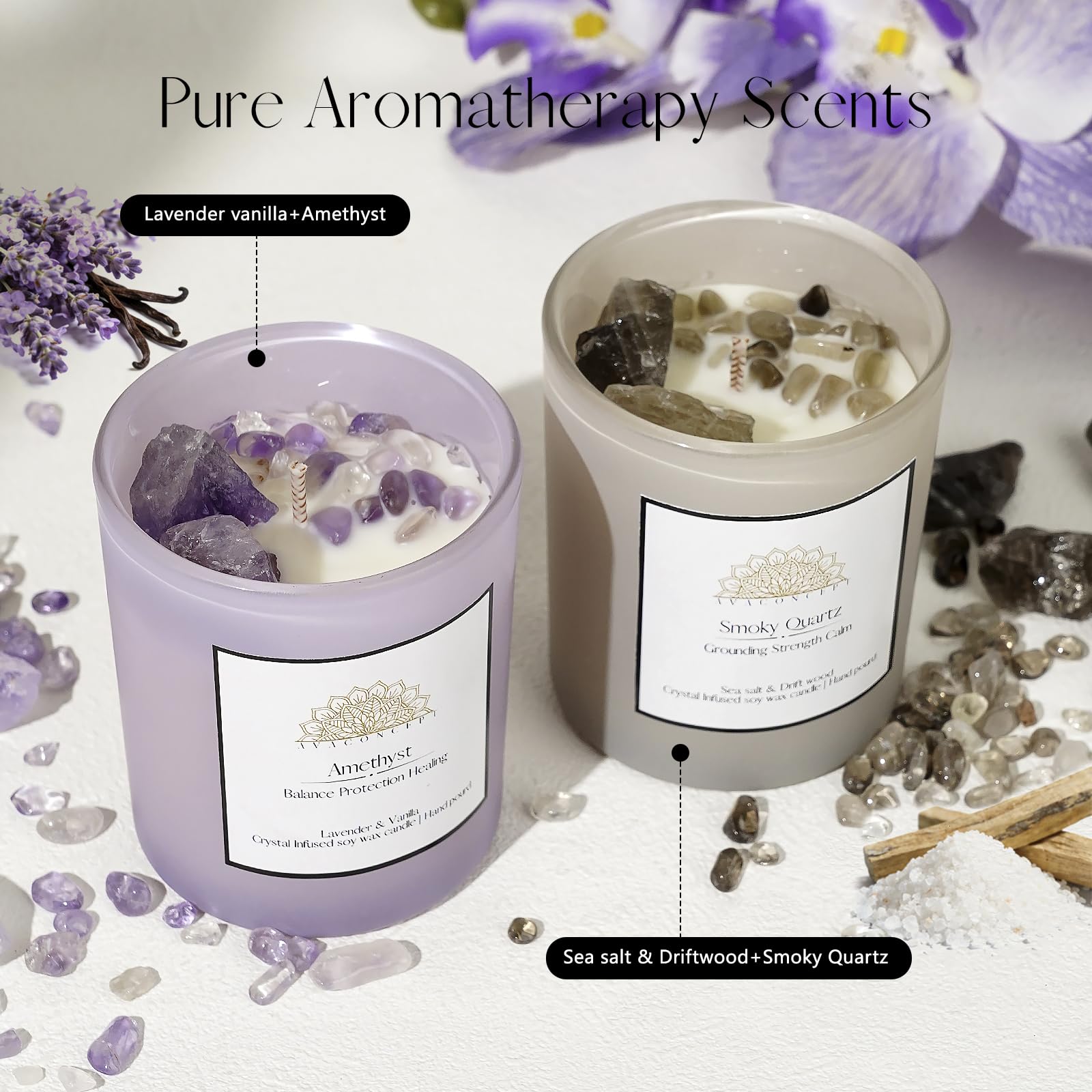 AvaConcept Healing Crystal Candle Gift Set
