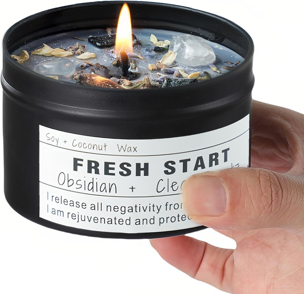 Crystal Soy Candles, Handmade Wishing Gifts