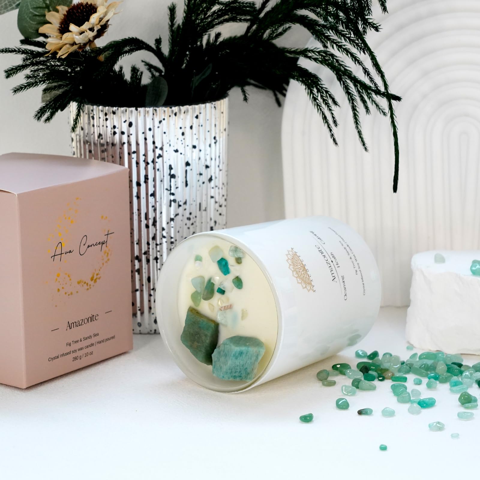 AvaConcept Healing Crystal Candle Gift Set