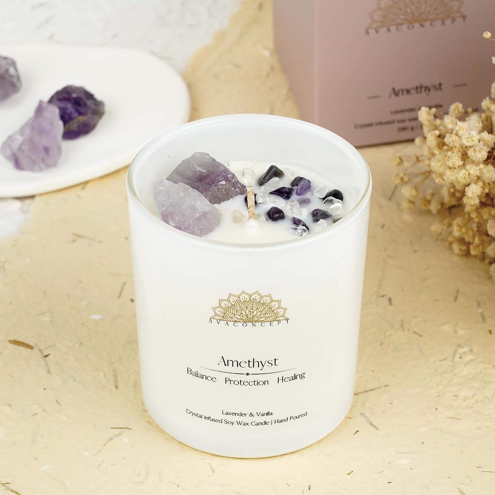 AvaConcept Healing Crystal Candle Gift Set
