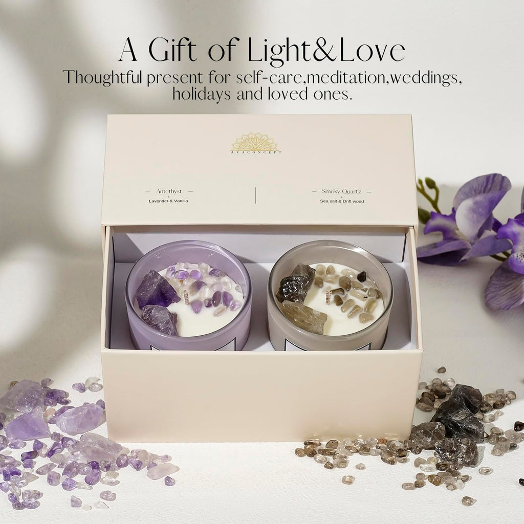 AvaConcept Healing Crystal Candle Gift Set