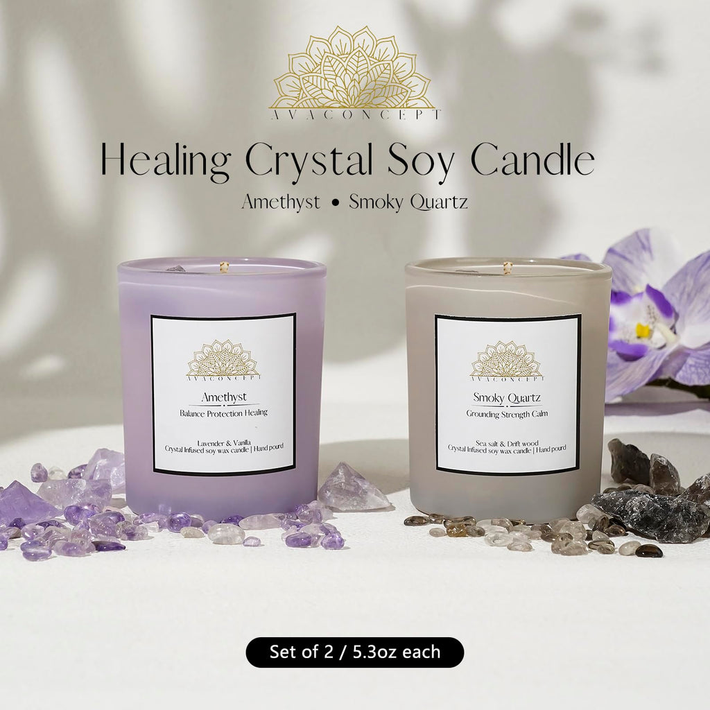 AvaConcept Healing Crystal Candle Gift Set