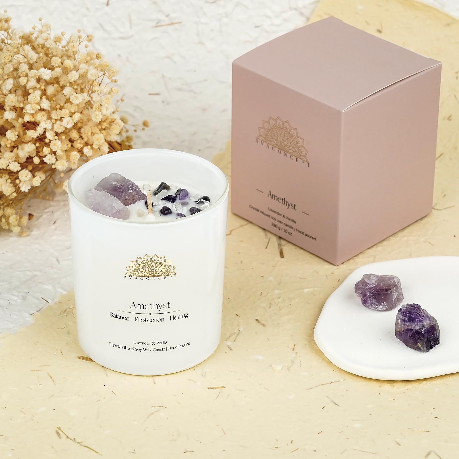 AvaConcept Healing Crystal Candle Gift Set