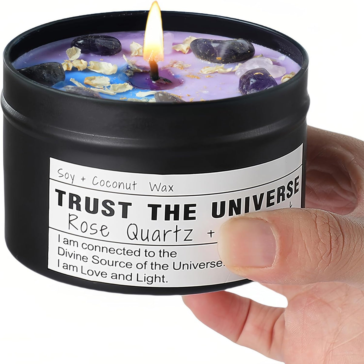 Crystal Soy Candles, Handmade Wishing Gifts