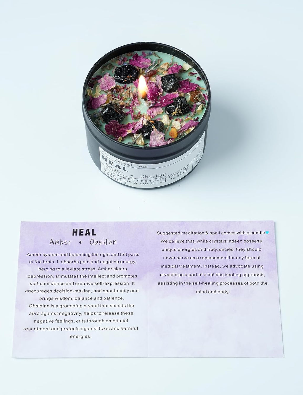Crystal Soy Candles, Handmade Wishing Gifts
