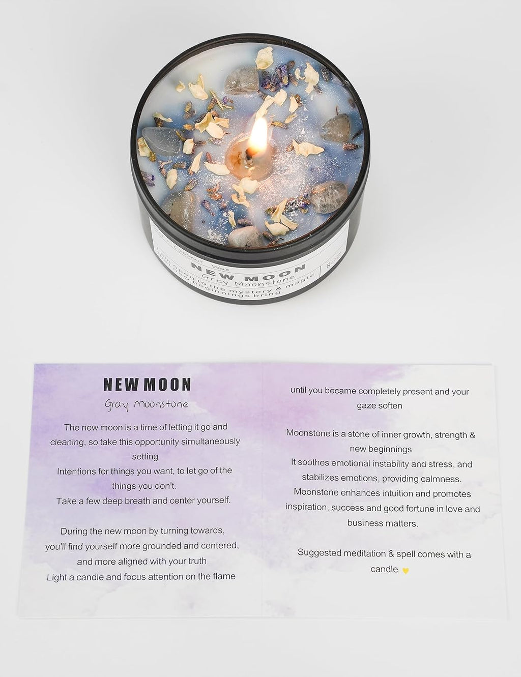 Crystal Soy Candles, Handmade Wishing Gifts