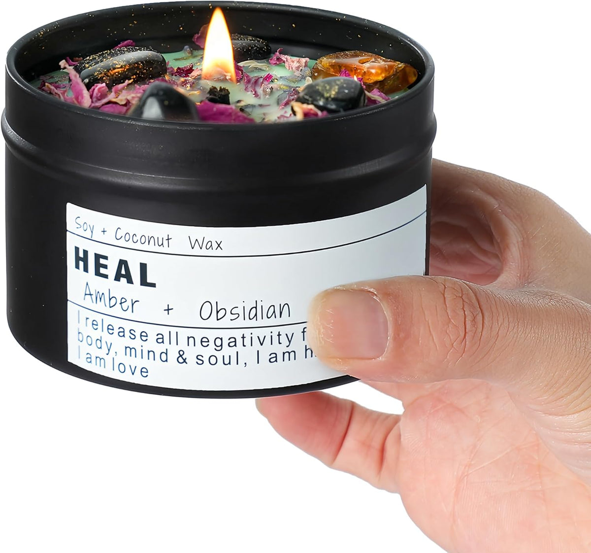 Crystal Soy Candles, Handmade Wishing Gifts