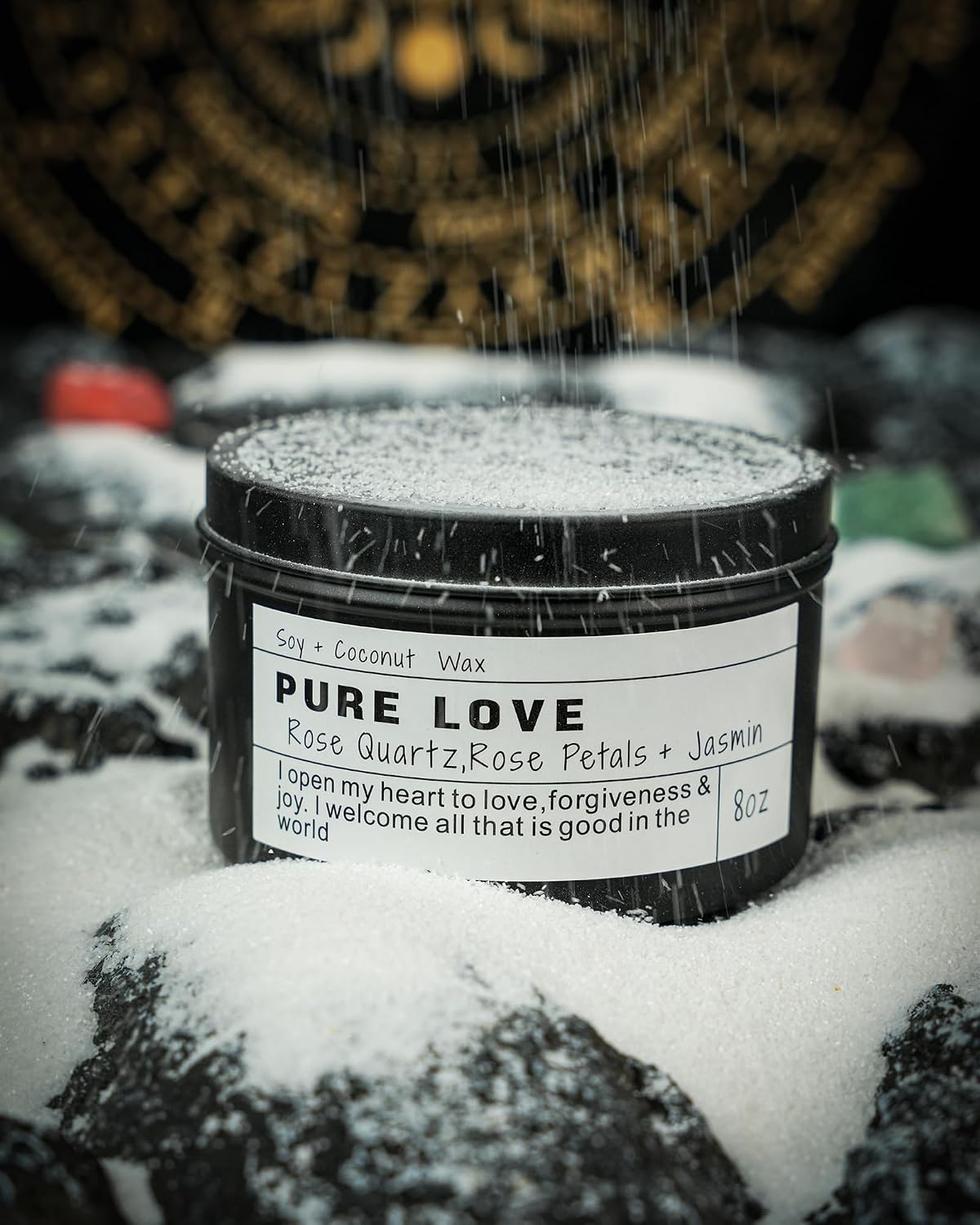 Crystal Soy Candles, Handmade Wishing Gifts