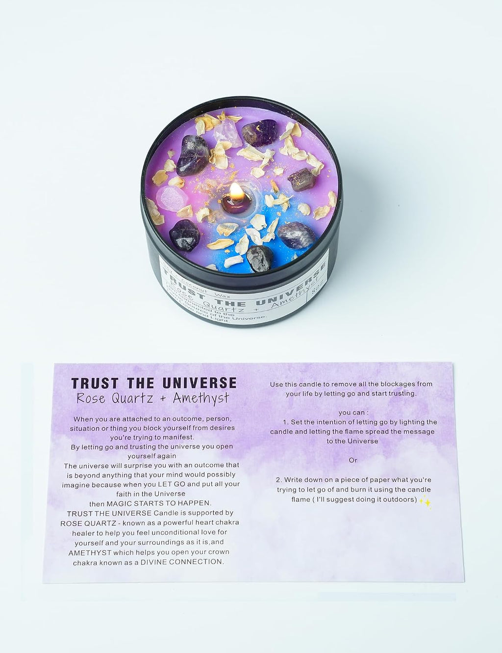 Crystal Soy Candles, Handmade Wishing Gifts