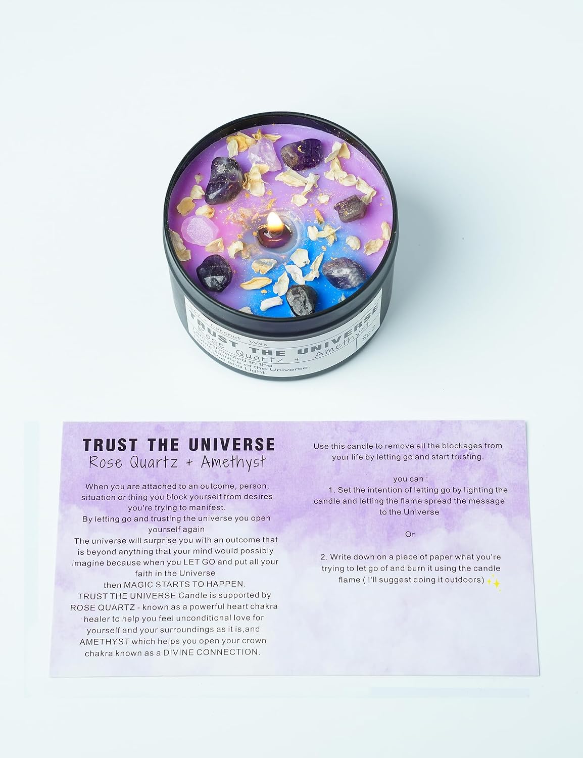 Crystal Soy Candles, Handmade Wishing Gifts