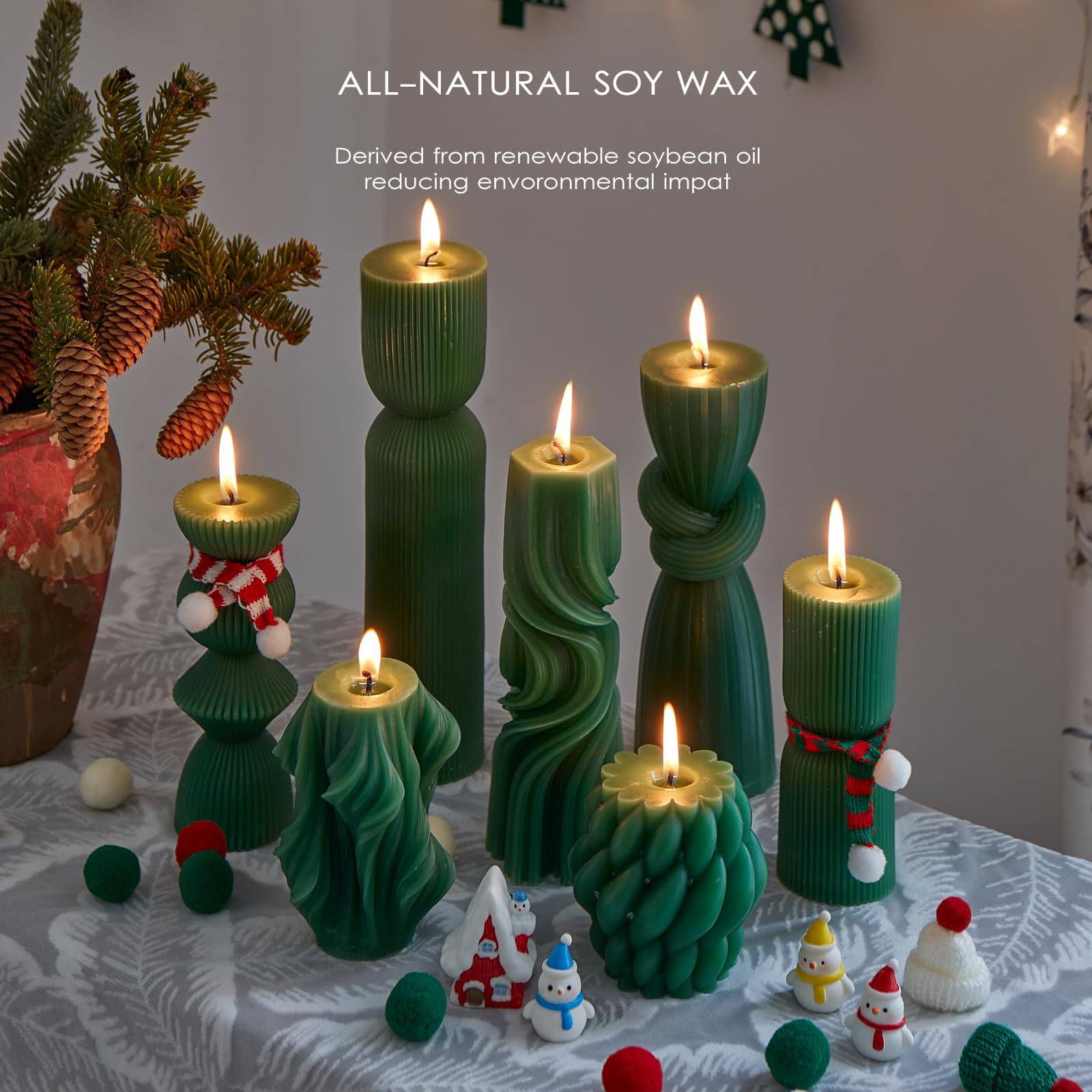 Soy Wax Handmade Ribbed Candles