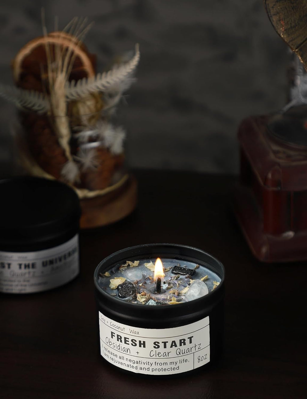 Crystal Soy Candles, Handmade Wishing Gifts