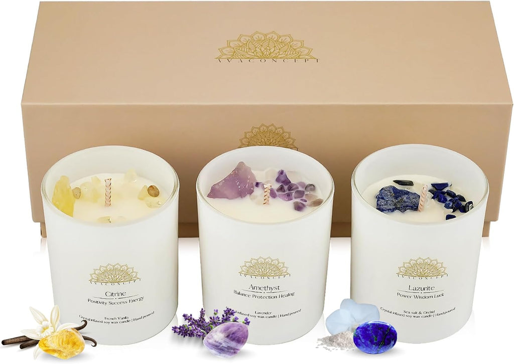 AvaConcept Healing Crystal Candle Gift Set