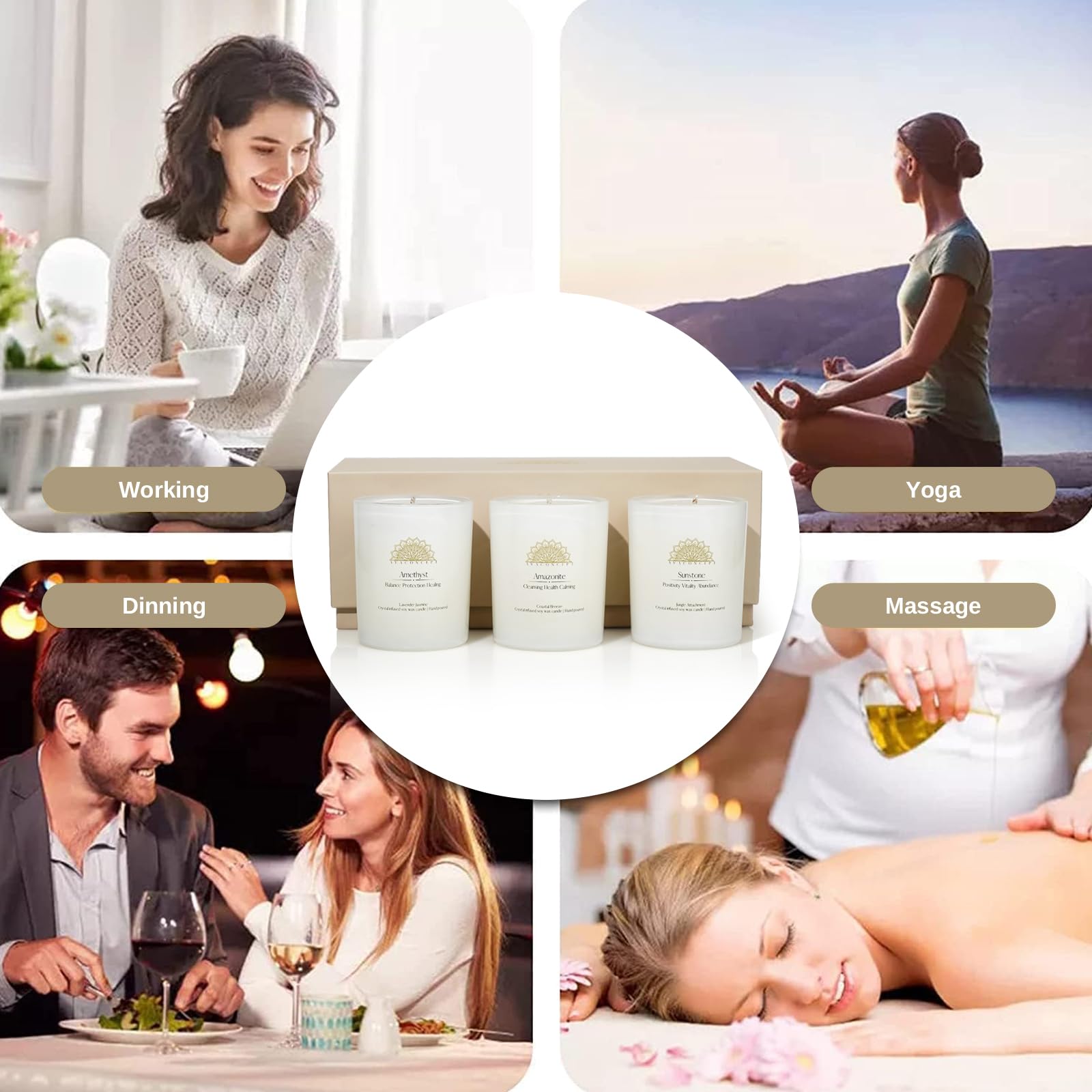 AvaConcept Healing Crystal Candle Gift Set