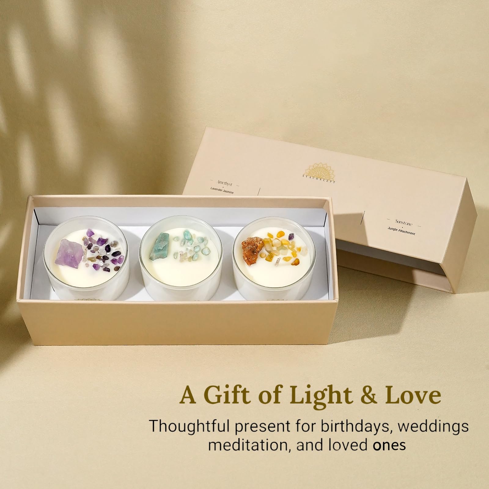 AvaConcept Healing Crystal Candle Gift Set