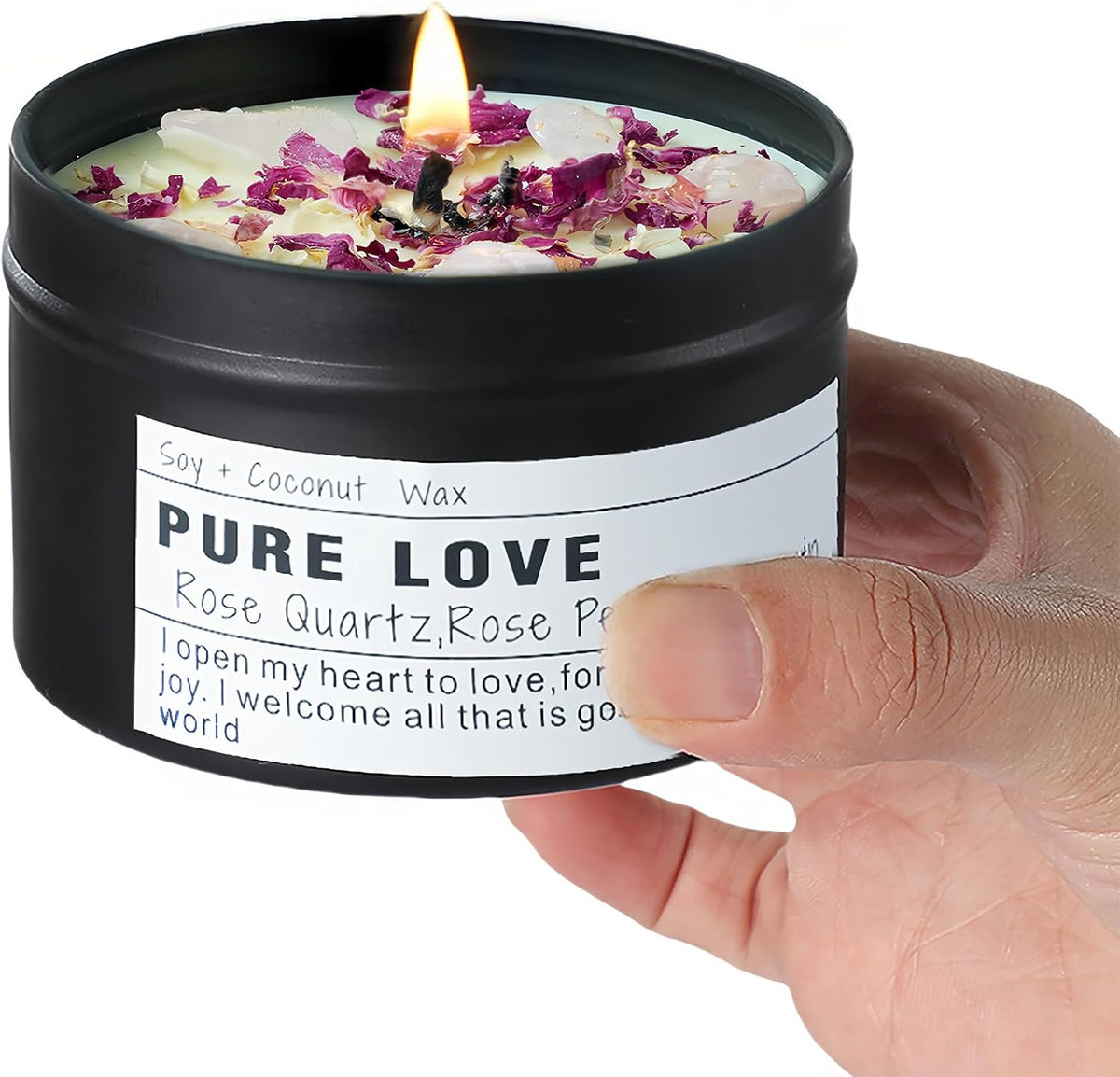 Crystal Soy Candles, Handmade Wishing Gifts