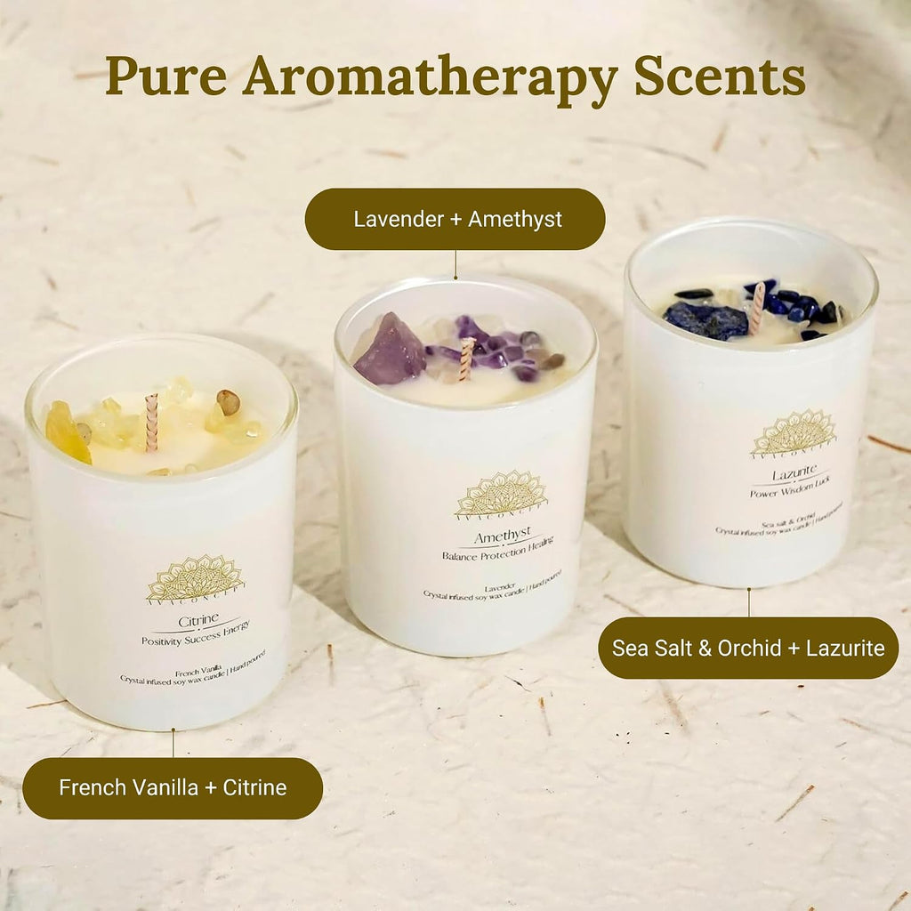 AvaConcept Healing Crystal Candle Gift Set