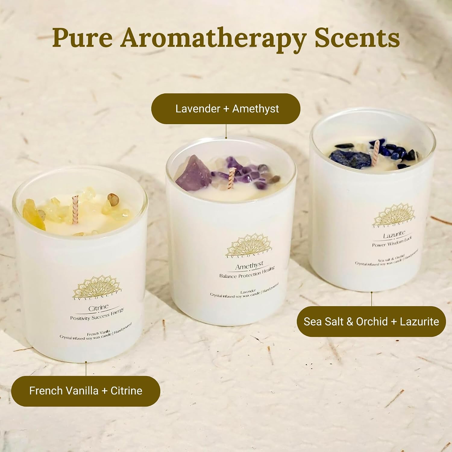 AvaConcept Healing Crystal Candle Gift Set