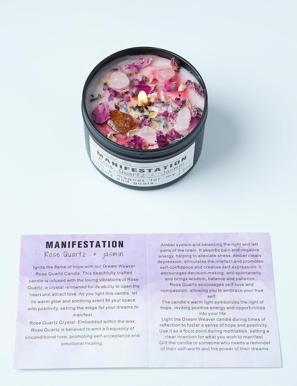 Crystal Soy Candles, Handmade Wishing Gifts