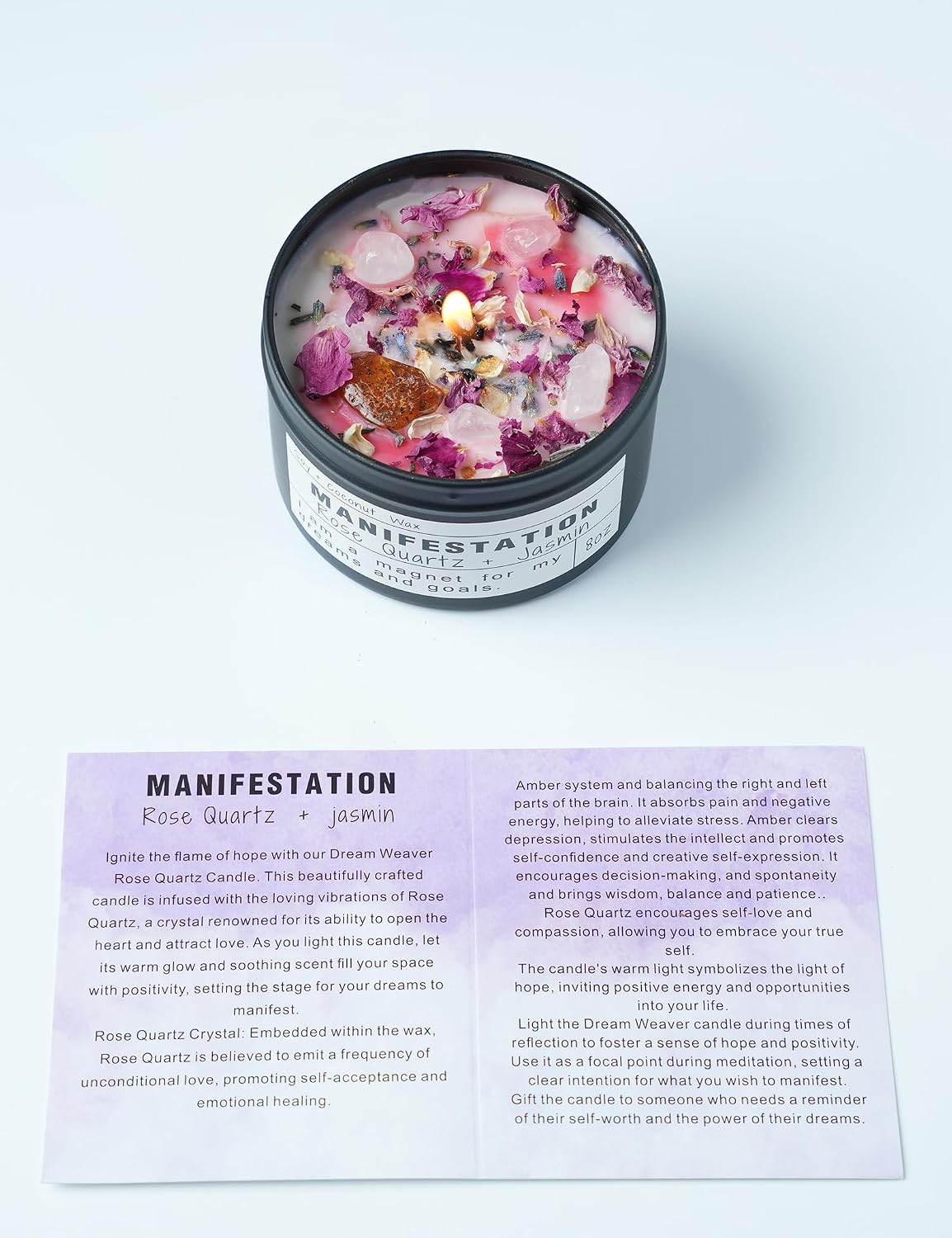 Crystal Soy Candles, Handmade Wishing Gifts
