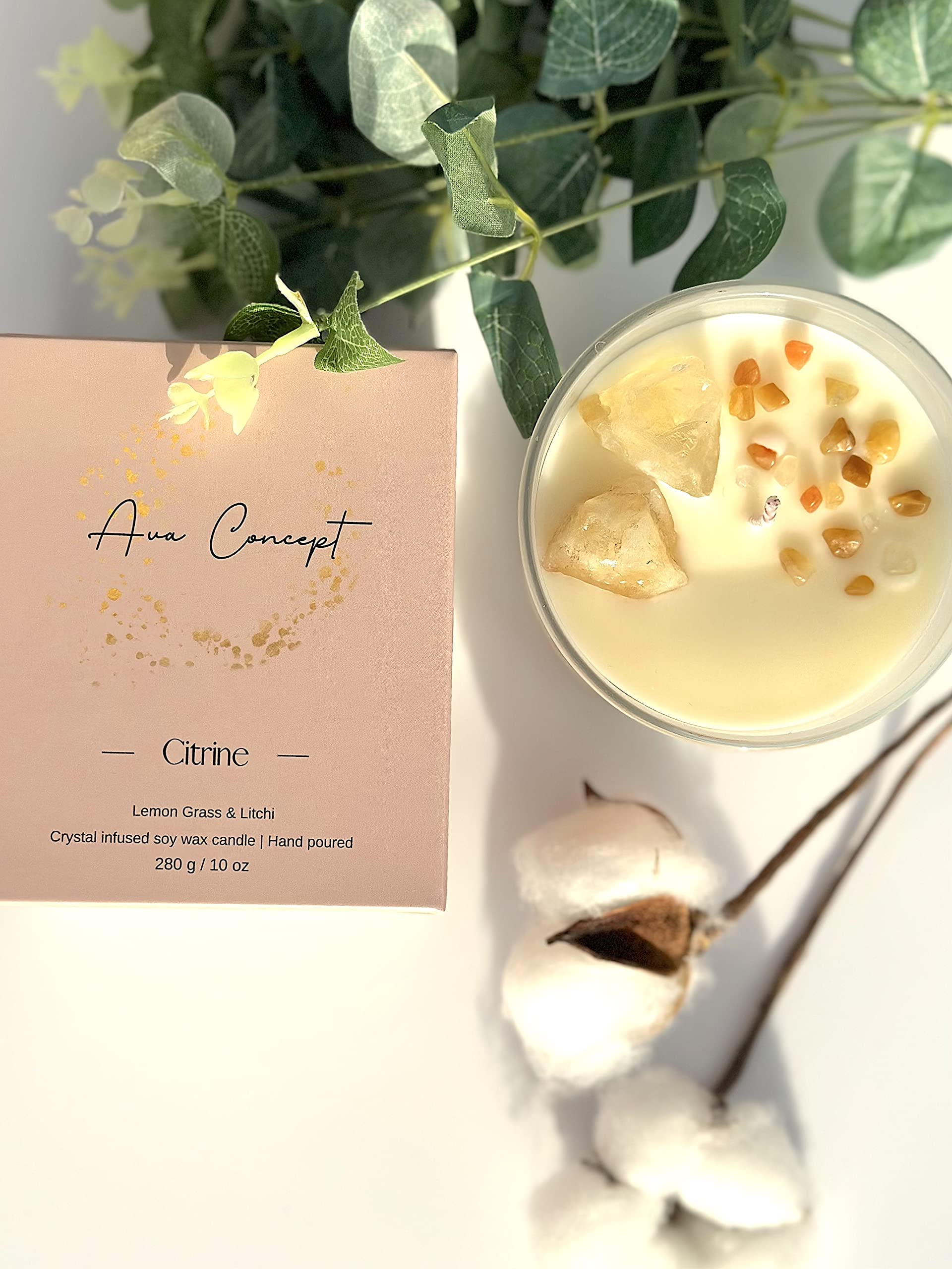 AvaConcept Healing Crystal Candle Gift Set