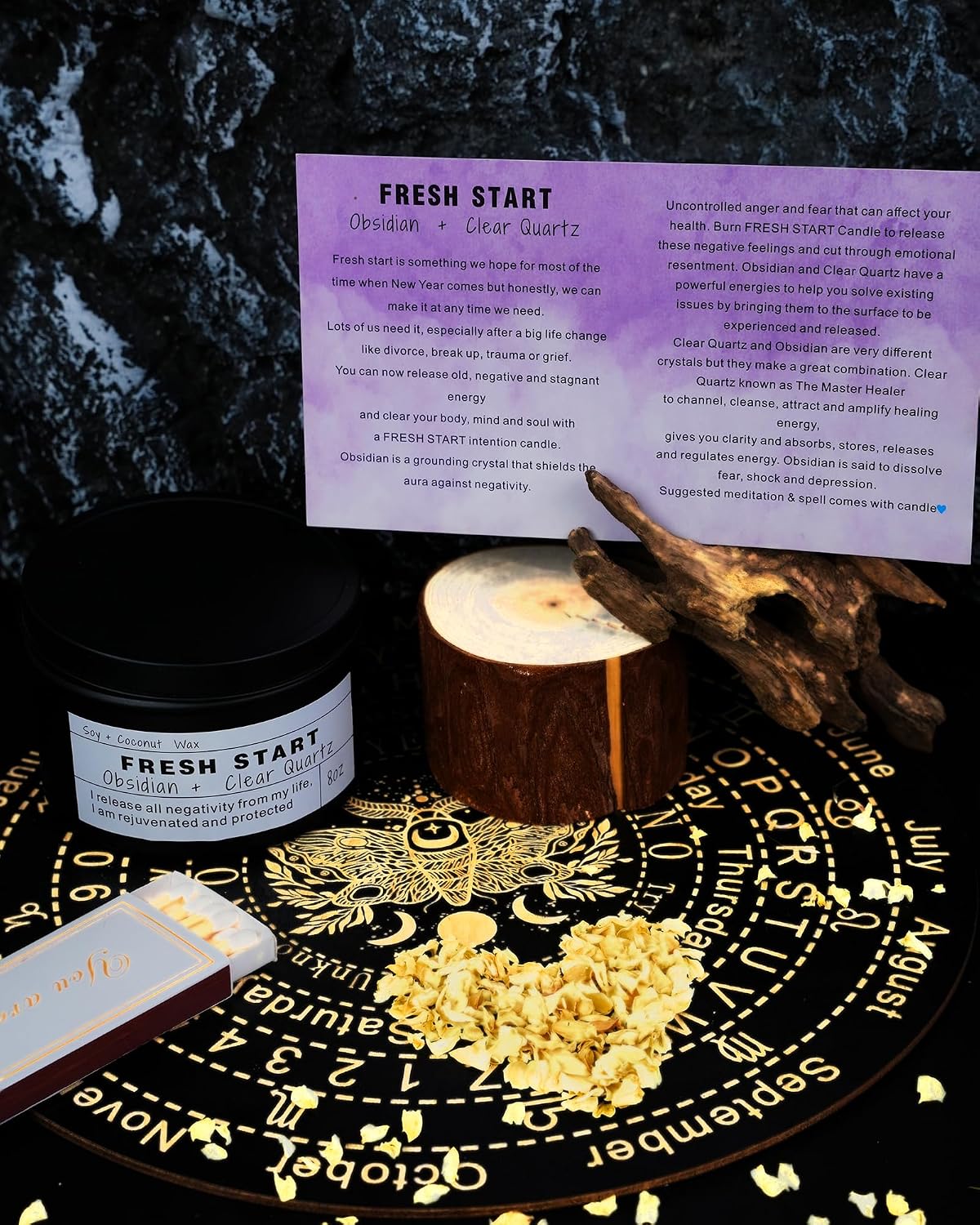Crystal Soy Candles, Handmade Wishing Gifts