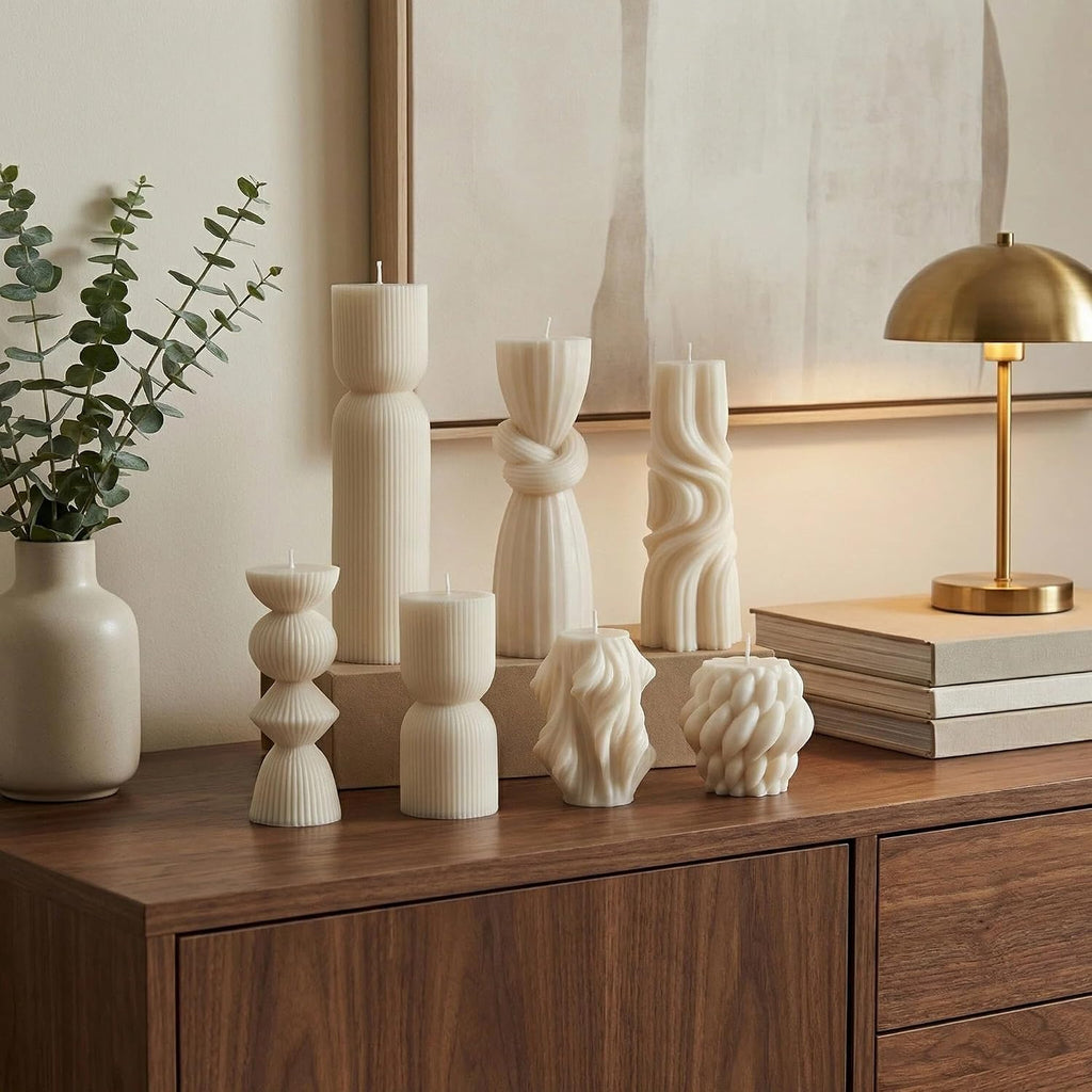 Soy Wax Handmade Ribbed Candles