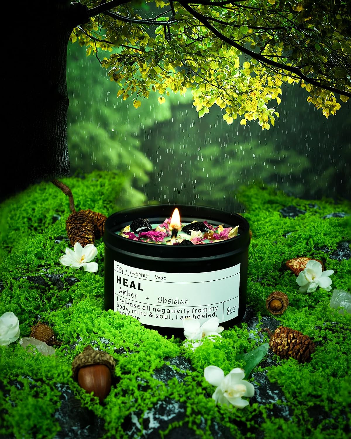Crystal Soy Candles, Handmade Wishing Gifts